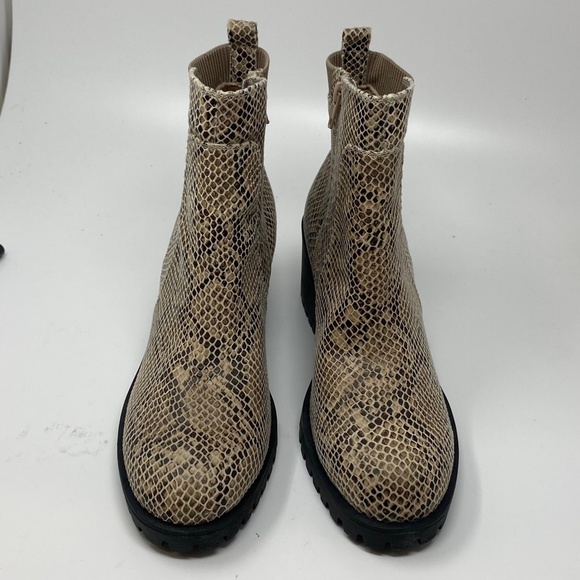 Bella Vita Womens Size 10 M Connery Boots Natural Snake Stretch Fabric Side Zip - Picture 3 of 12